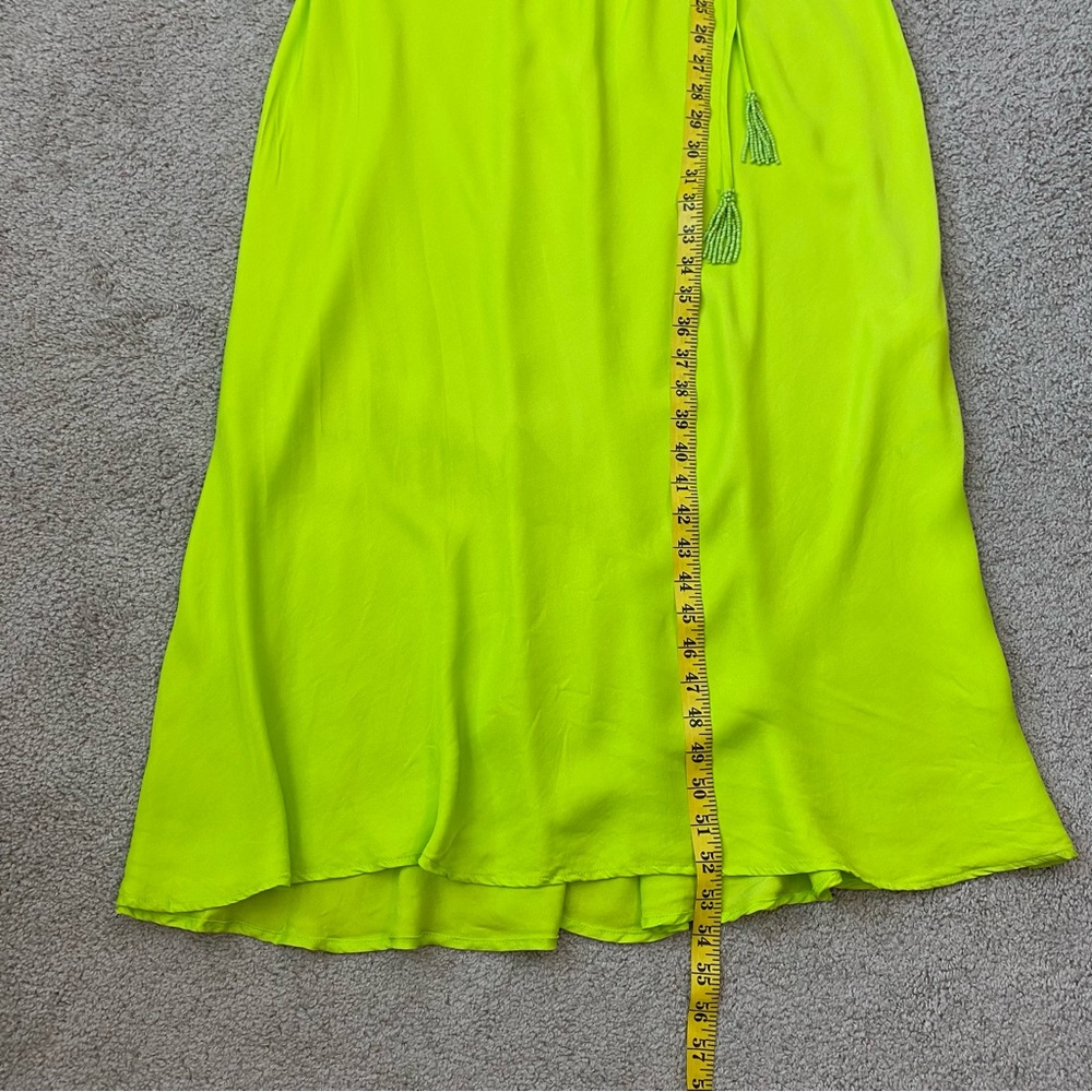 Farm Rio Lime Piping Cut Out Midi Dress L - Picture 12 of 12